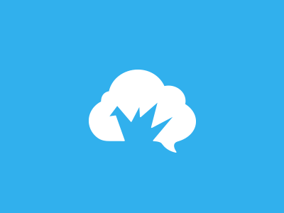 Cloud Origami cloud flat icon logo origami