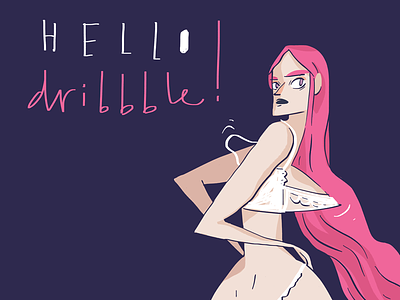 Hello ;) bra butt hello illustration lingerie pink underwear undies woman