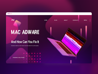 Adware on Macbook abstract adware apple blur danger gradient illustration illustration design injection interface macbook macintosh macos motion solution website