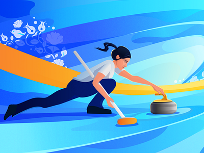 Sports: Curling Illustration