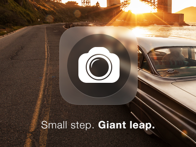 Small step. Giant leap. icon ios 7 photo sunset teaser