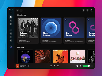 Spotify for Big Sur big sur concept feed icons macos music music app redesign spotify