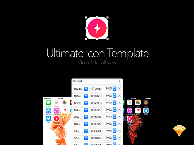 Ultimate Icon Template app app store appstore icns icon icons ios ios 8 itunes mobile sketch template