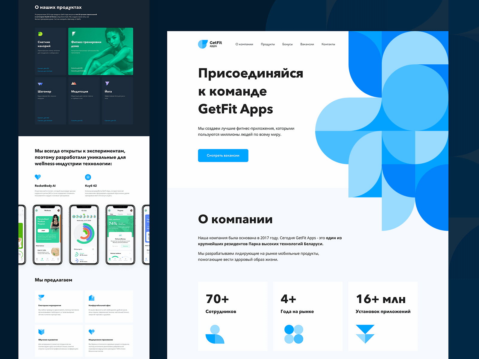 Mobile Developer Company Website by Olga Budko on Dribbble