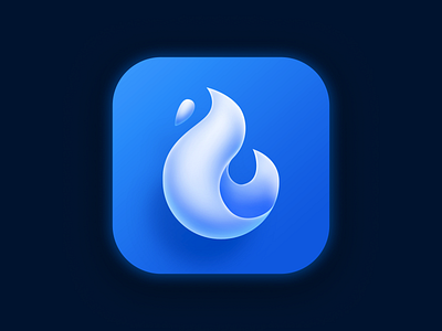Fitness App IOs Icon | Blue Fire Logo