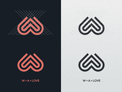 W A LOVE artwork brand identity busines card coreldraw crfeative forsale graphich design grid logo sketch