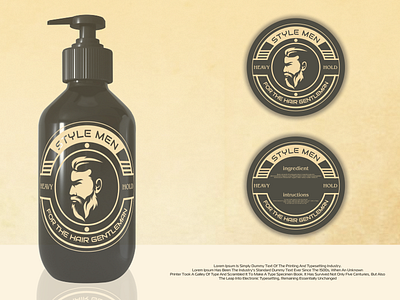 (STYLE MEN) LABEL FOR MEN"S HAIR OIL,,,,,,,APPROVED..... artwork brand identity coreldraw crfeative label logo pomade sketch