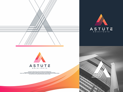 Astute Architech artwork brand identity busines card coreldraw crfeative graphich design logo sketch