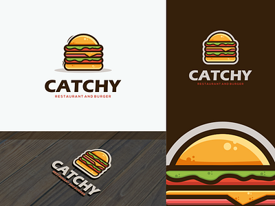 Catchy Burger artwork brand identity busines card crfeative logo