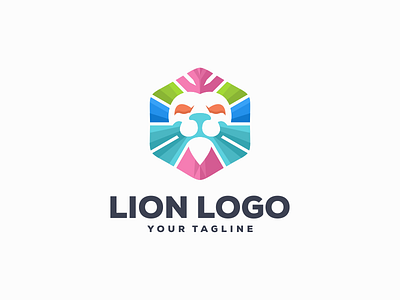 Lion logo concept artwork brand identity busines card character company consulting coreldraw crfeative forsale graphich design grid illustration label lion logo photoshop simple hexagon sketch vector