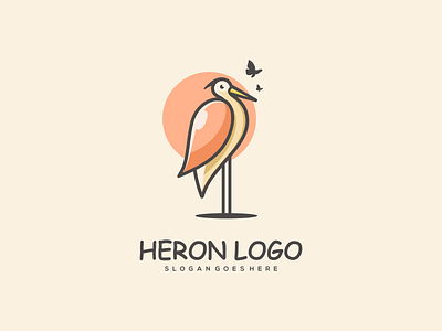 Heron artwork brand identity busines card coreldraw crfeative forsale graphich design grid heron heronlineart logo simplemascot sketch