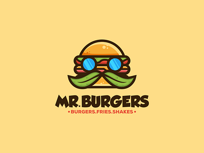 Mr.Burgers artwork brand identity burger burgermascot busines card company coreldraw crfeative forsale illustration logo mr.burger photoshop simpleburger