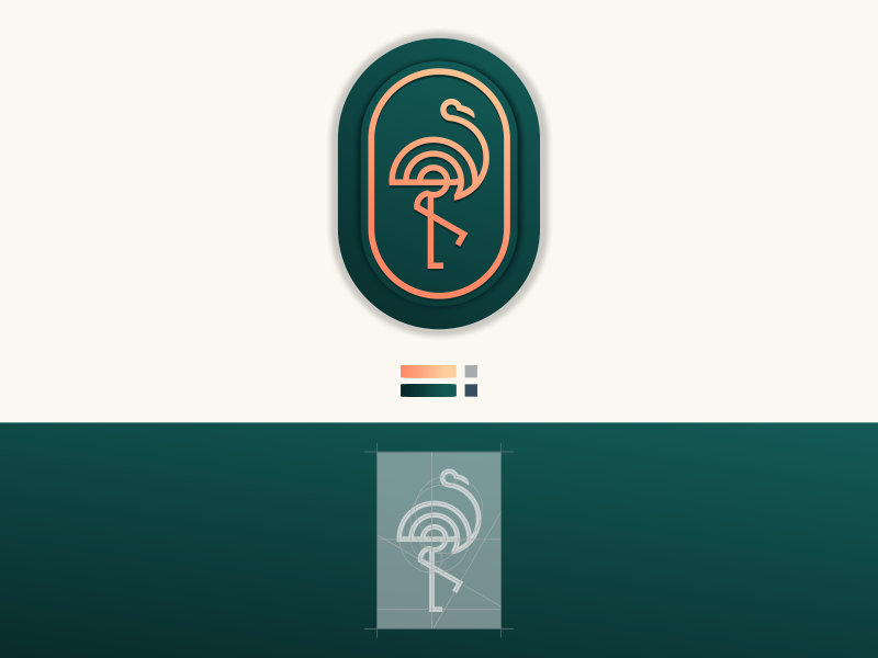FLAMINGO Logo Concept minimal luxurypelican pelica pelicanlineart lineart monoline label consulting branding company graphich design forsale grid artwork crfeative coreldraw busines card brand identity logo