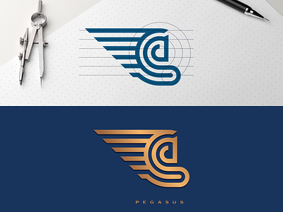 pegasus artwork brand identity branding busines card coreldraw crfeative forsale grid logo sketch