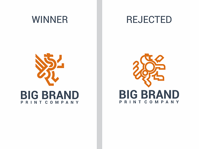 big brand APPROVED REJECT OR WINNER.? artwork brand identity busines card coreldraw crfeative forsale graphich design grid logo sketch