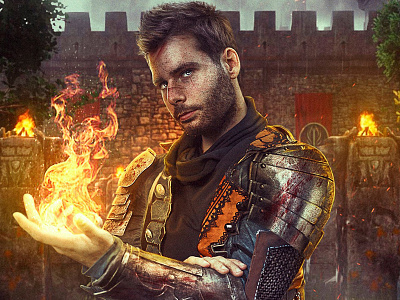 Dragon Age compositing digital image drawing fire photoshop retouching