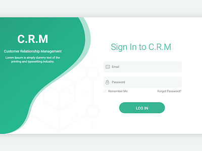 CRM Login application design login page ui ux