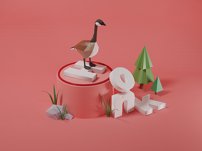 Honk, world! 3d 3d art 3d illustration blender goose low poly