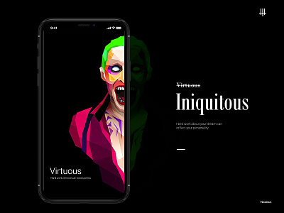 Virtours animation app beauty branding clown design digital evil illustration iphone jared leto joker mobile responsive shot ui ux vector web wild