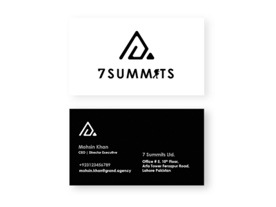 7summit app branding bussines card bussiness card card design flat icon letter head lettering logo personal personal branding personal card shot summit ui ux vector web