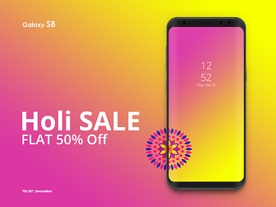 Samsung S8 Mockup cellphone colors design digital galaxy galaxy s8 gradient holi iphone mobile mockups off responsive s sale time typography ui ux web