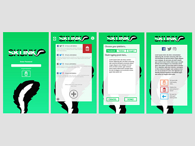 Skunk Social Media Management Mobile App UI