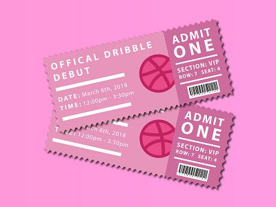 Hello Dribbble! basketball debut graphic layout ticket