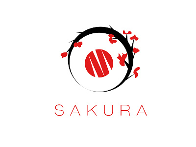 30 Day Logo Challenge: Day 18 'Sakura' brand branding day graphic logo sakura sushi thirty thirty day thirty days thirty logo typography