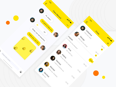 Chat screen app chat dialog ui ux yellow 设计