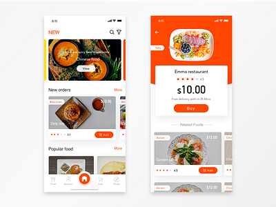 Take-away meals app app food orange take away meals