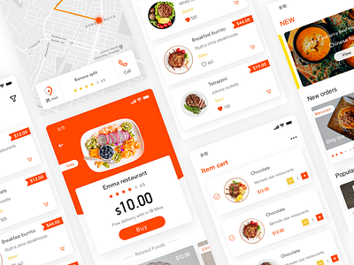 Take-away meals app orange take out 应用 设计