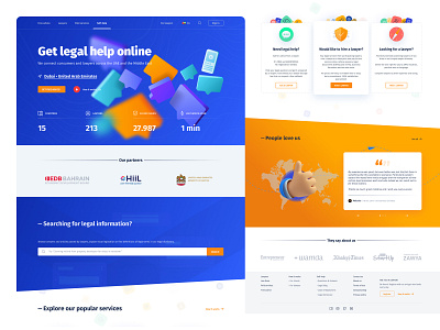 «NDA». Online community for lawyers. Landing page 3d art comunity creative deep illustration inspiration landing landing page law firm lawyers legal legaltech middle east redesign ui user experience user interface ux vector web