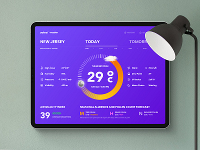 «Yahoo». Weather App air app app design concept design design app forecast inspiration ios purple storm today ui uidesign user experience user interface ux uxdesign weather yahoo