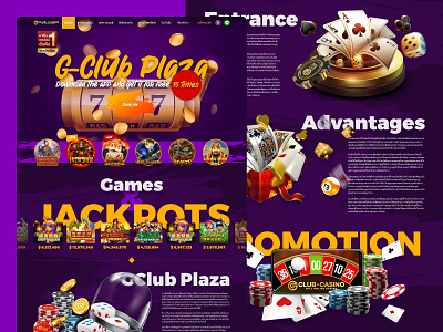 «Gclub-casino». Landing page app asia branding casino deep gambling games gaming illustration inspiration landing design landing page purple ui uidesign user experience user interface ux uxdesign web