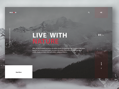 Live with nature landing page minimalist mountain nature uidesign ux web design web site website concept