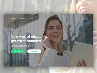 Shopping bright clean green landing page minimalist shopping ui uidesign userinterfacedesign ux web design webpage white