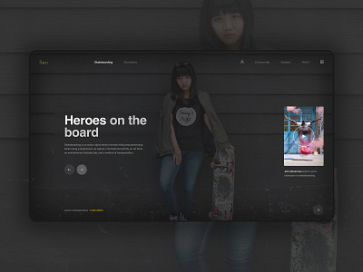 SkateWorld black clean dark landing page minimalist skateboards ui uidesign userinterfacedesign ux web design webpage