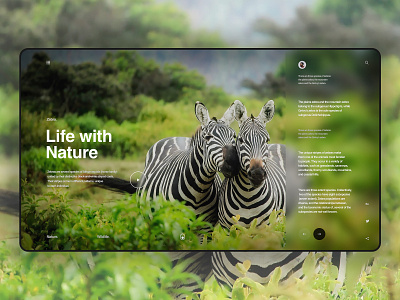 Life with nature animals bright clean green landing page minimalist nature ui uidesign userinterfacedesign ux web design webdesign webpage