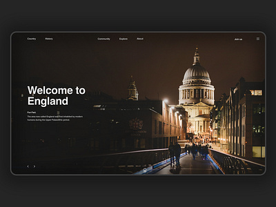 England clean dark england history landing page minimalist travel ui uidesign userinterfacedesign ux web design webpage