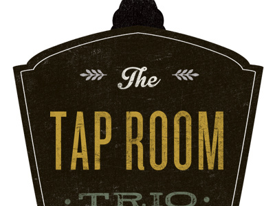 Tap Room Trio logo music room tap trio typography vintage