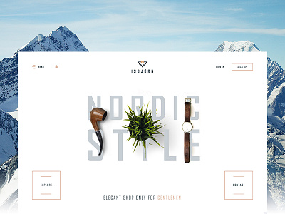 Isbjørn - Gentleman's Store ecommerce elegant landing minimal page shop store web website white winter www