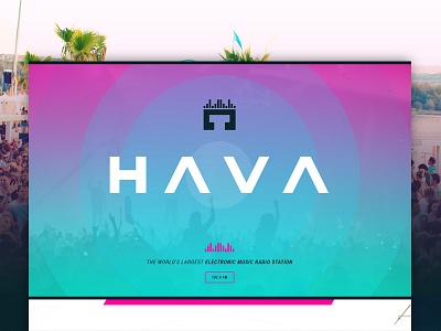 Hava - EDM Radio design edm headphones homepage landing music page pink radio web website www