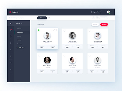 Esthetic UI Kit - Dashboard (Groups)