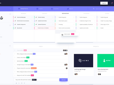 Weekly planner dashboard (.sketch) by Alan Podemski on Dribbble