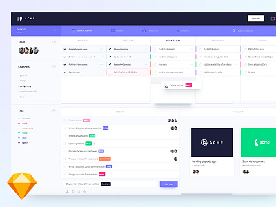 Weekly planner dashboard (.sketch) dashboard free freebie interface list material sketch tasks to do todo ui ux