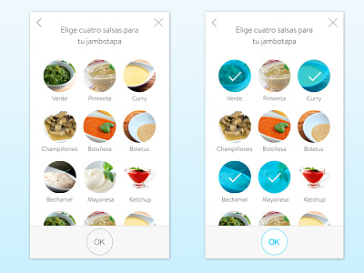Select your sauce interaction oidococina order select item ux