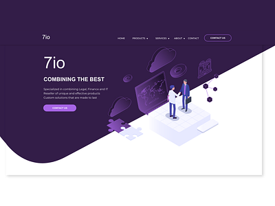 Web interface for 7io 3d adobe xd design flat illustration isometric design ui web