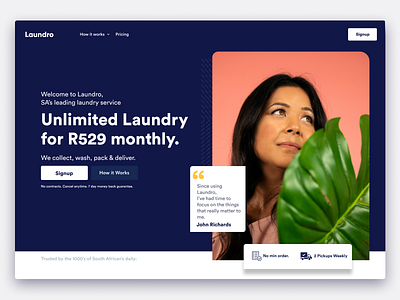Laundro Website Redesign app flat landing page landing page ui ui ux webdesign website website design