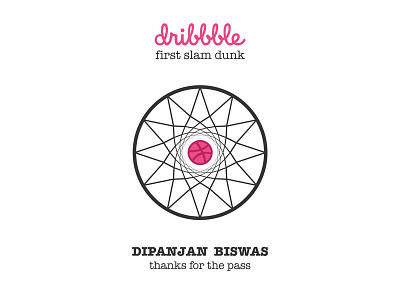 Dribbble Debut debut hoop illustration thank you