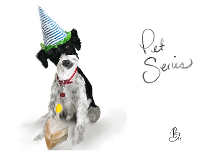 Birthday pup digital painting